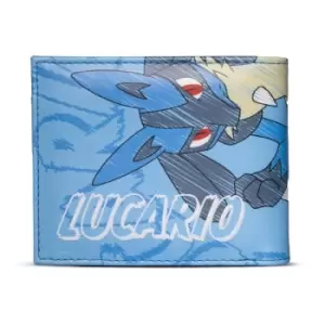 image of Lucario #448 All-over Print Bi-fold Wallet, Male, Blue (MW608606POK)