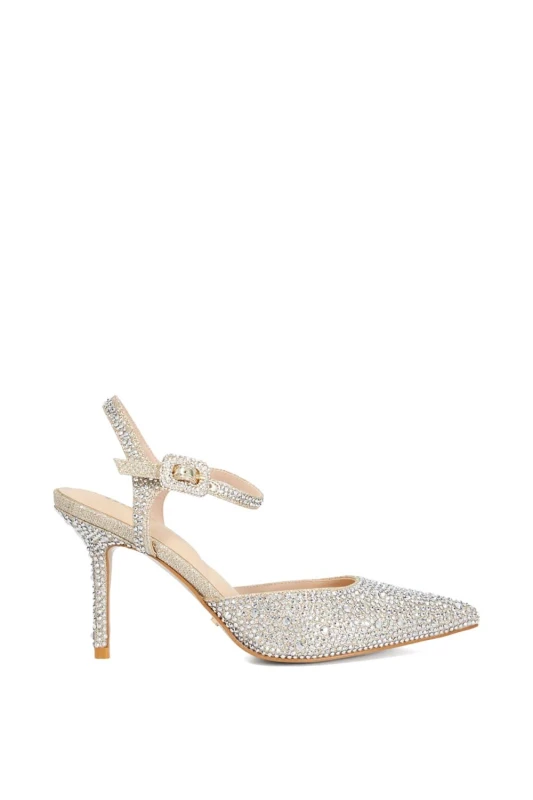 Image of Dune London Womens 'Confident' Court Shoes in Gold Size: 7 Gold Female 7