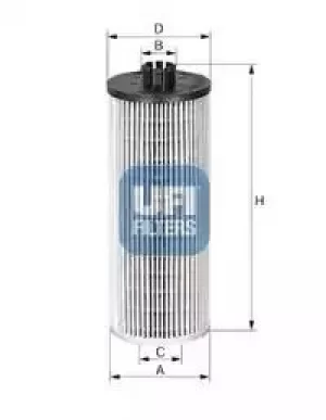 Image of 2514400 UFI Oil Filter Oil Cartridge