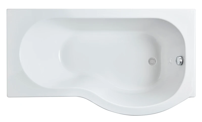 Image of Balterley P Shape Right Hand Shower Bath Tub with Leg Set 1500mm White