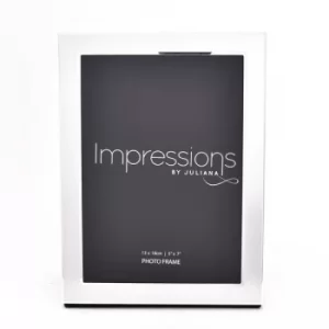 image of Impressions Photo Frame Matt/Shiny Silver Finish 5" x 7"