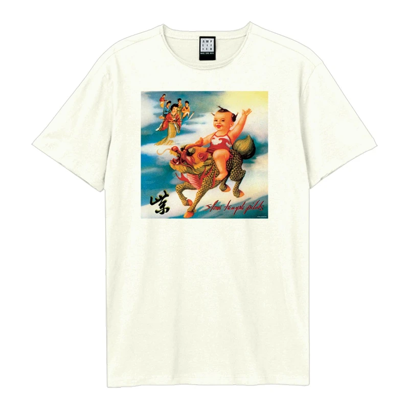 Image of Amplified Amplified Men Purple Album Cover Stone Temple Pilots T-Shirt in White Size: X-Small White XS Male 5063652157930