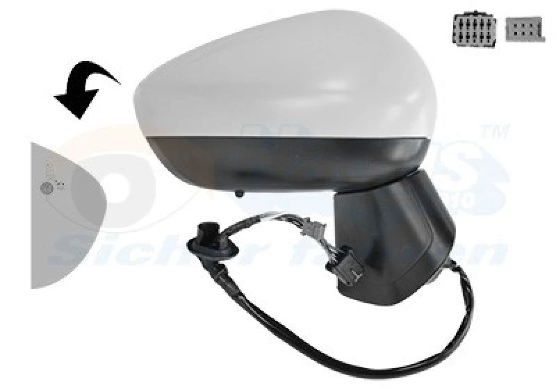 Image of VAN WEZEL Wing mirror VAN WEZEL 3722818
