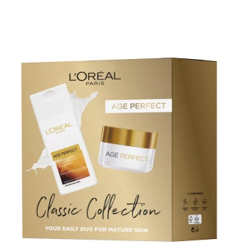 Image of LOreal Paris Age Perfect Cleanser & Day Cream Classic Collection Gift Set For Her (Worth 17.98)
