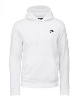 Image of Nike Sportswear Club Fleece Overhead Hoodie - White/Black