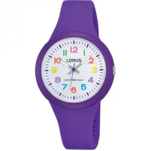 image of Childrens Lorus Soft purple silicone strap Watch