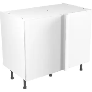 Image of Kitchen Kit Flatpack Slab Kitchen Cabinet Base Blind Corner Unit Ultra Matt 1000mm in White MFC