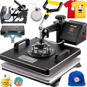 image of VEVOR Heat Press 5 in 1 Heat Press Machine 38x38cm Heat Transfer Press 15x15Inch T-Shirt Press Mulitifuctional Sublimation Machine for T-Shirt Mug Hat