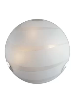 image of 4 Light Flush Ceiling Light Glass White 50cm