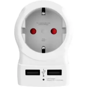 Image of Skross 1500280 1500280 Adapter Mains socket 2 x USB incl. UK adapter