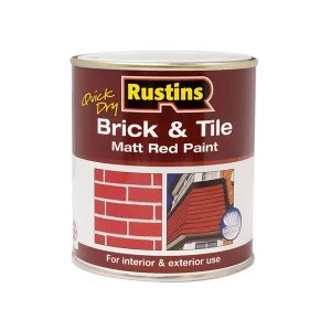 Image of Rustins Quick Dry Brick & Tile Paint Matt Red 1 litre