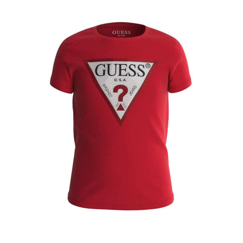 Image of Guess Girl's soft organic jersey T-Shirt Guess Rouge Female 16 ans