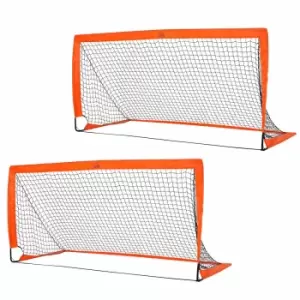 image of Homcom Football Goal Folding Outdoor With All Weather Net Kids Adults 6'x3'