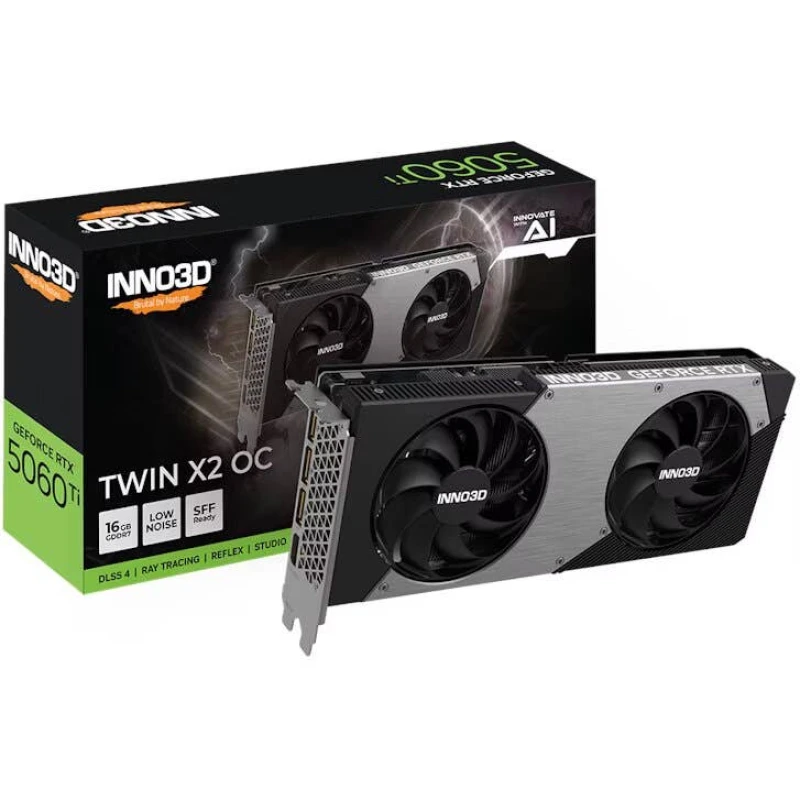Image of Inno3d GeForce RTX 5060 Ti Twin X2 OC 16GB GDDR7 PCI-Express Graphics Card - N506T2-16D7X-191073N