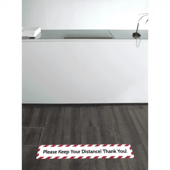 image of Social Distance Floor Marker - Please Keep Your Distance (700 X 100 mm)