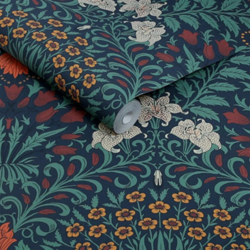Image of William Morris At Home Garden Moonlight Wallpaper