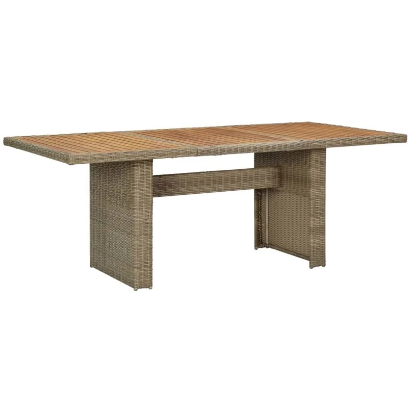 Image of VIDAXL Garden Dining Table Brown 200x100x74cm Poly Rattan Vidaxl 8720286065815