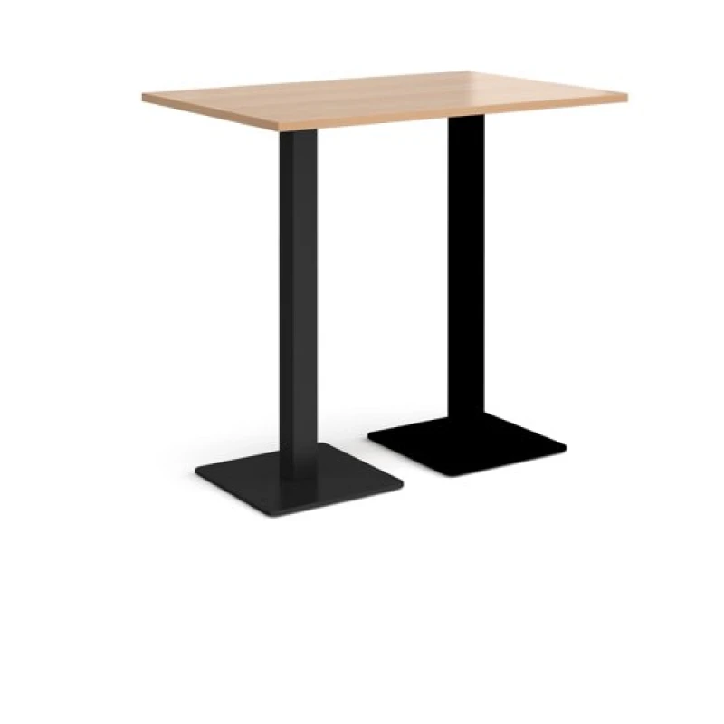 Image of Brescia Brescia rectangular poseur table with flat square Black bases 1200mm x 800mm - beech Beech BPR1200-K-B