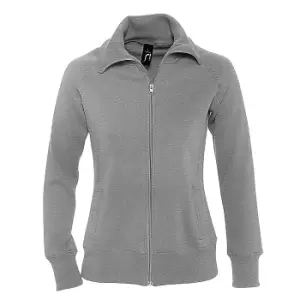 image of SOLS Womens/Ladies Soda Full Zip Active Sweat Jacket (M) (Deep Grey Marl)