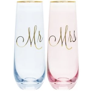 Image of Mr And Mrs Stemless Flutes By Lesser & Pavey