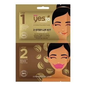 image of Yes To Coconut 2-Step Pucker Up Lip Scrub and Lip Mask Kit