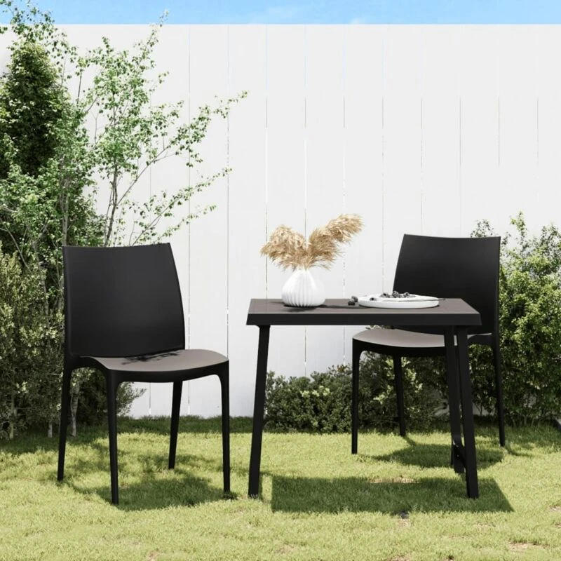 Image of vidaXL Garden Chairs 2 pcs Anthracite 50x46x80cm Polypropylene, Grey 364729