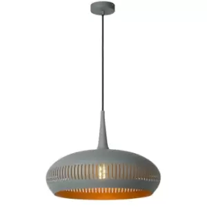 Image of Lucide RAYCO - Pendant Light - Ø45cm - 1xE27 - Grey