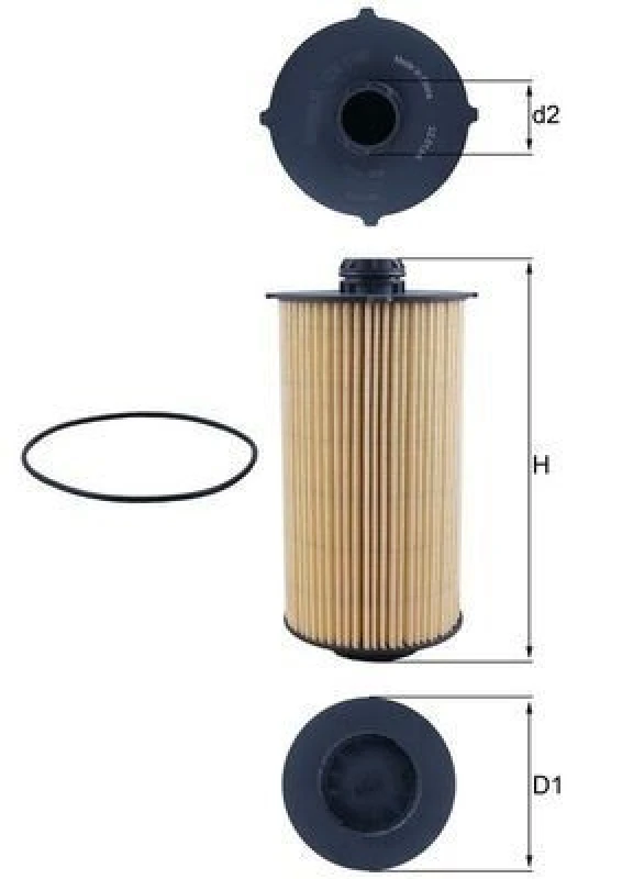 Image of Oil filter MAHLE OX 1186D