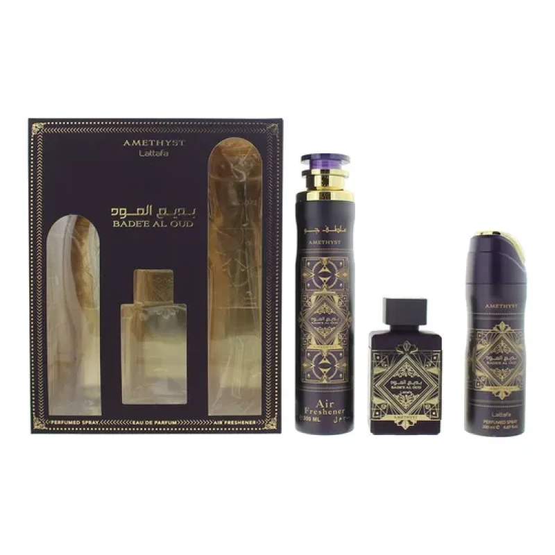 Image of Lattafa Bade'e Al Oud Amethyst Eau de Parfum Gift Set 100ml