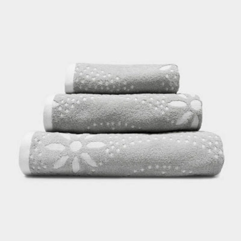 Image of Allure Bath Fashions Sculpted Floral Patterned Hand Towel - Dove Grey