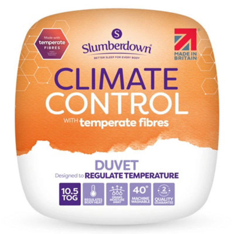 Image of Slumberdown Slumberdown Climate Control 10.5 Tog All Year Round Duvet in White Size: Super King White Super King Unisex 5012924071429