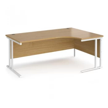 Image of Maestro 25 right hand ergonomic desk 1800mm wide white cantilever leg