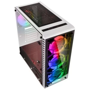 Image of Kolink Observatory Midi Tower RGB Gaming Case - White Tempered Glass Window
