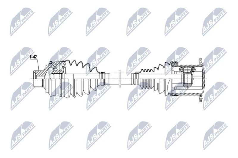 Image of NTY NPW-AU-073 Drive shaft Front Axle Right Drive Shaft (13)