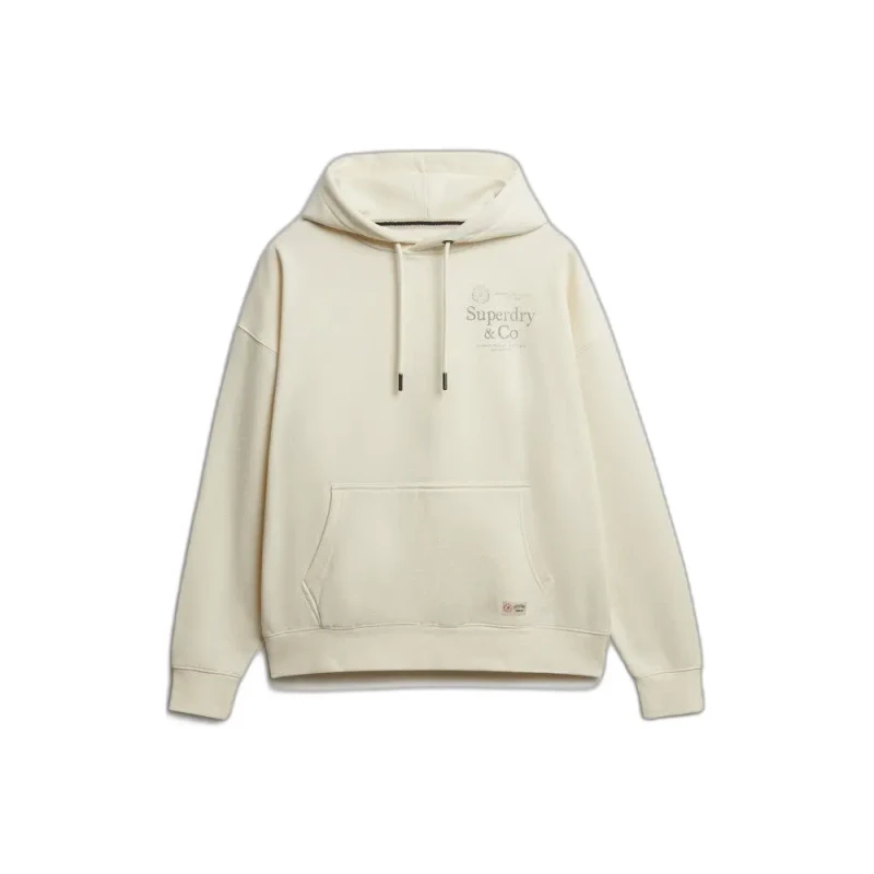 Image of Superdry Womens hooded sweatshirt Superdry Luxe Casual Relaxed Beige Female M