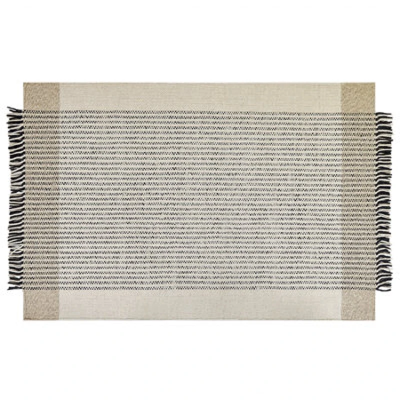 Image of Beliani Rug Divarli Beige 140 X 200 Cm Wool