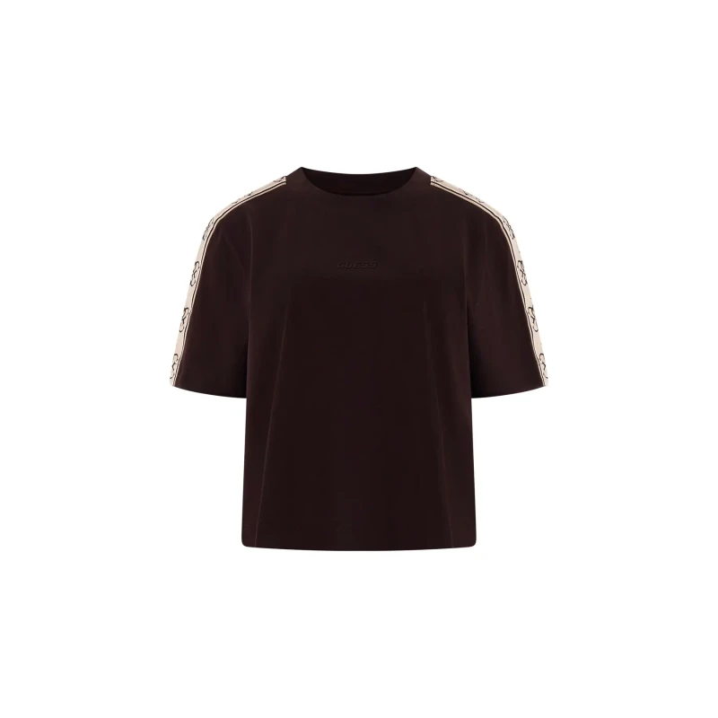 Image of Guess Womens T-Shirt Guess Britney Crop Marron Female S