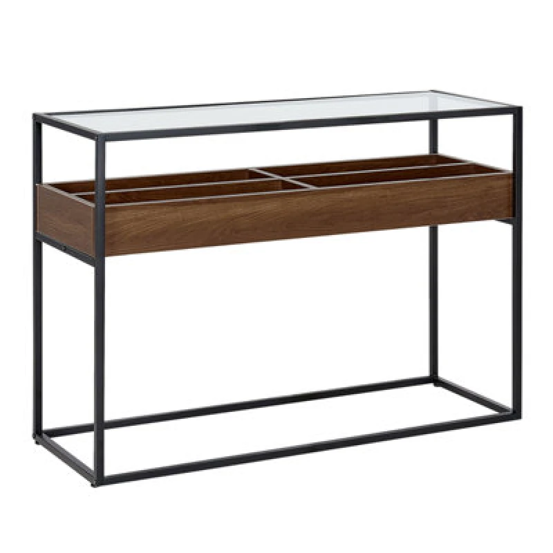 Image of Beliani Console Table Waco Tempered Glass Black
