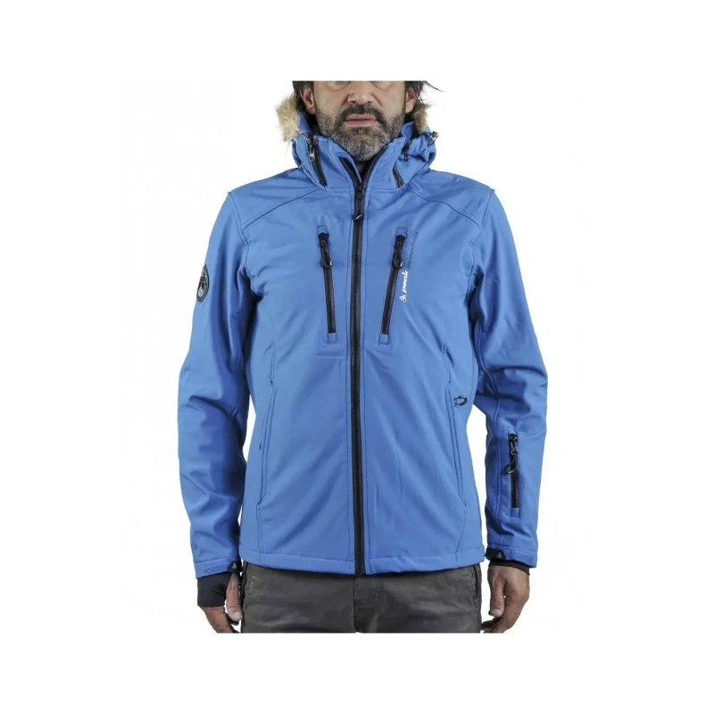 Image of Peak Mountain Softshell jacket with fake fur Peak Mountain Casada Bleu Male 2XL CASADA/KS-BLEU