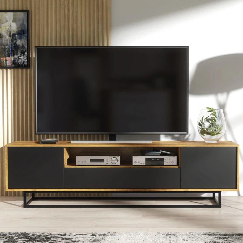 Image of Mex Furniture LTD TV Unit 200cm Loft / Industrial in Brown Brown Unisex