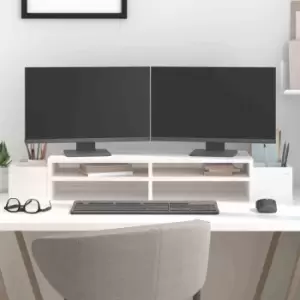 Image of Vidaxl Monitor Stand White 100X27.5X15cm Solid Wood Pine