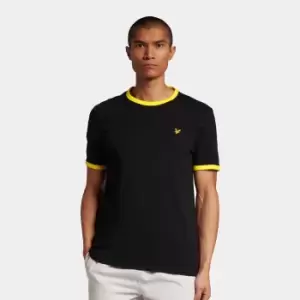 Image of Mens Ringer T-Shirt - Jet Black/Sunshine Yellow - S