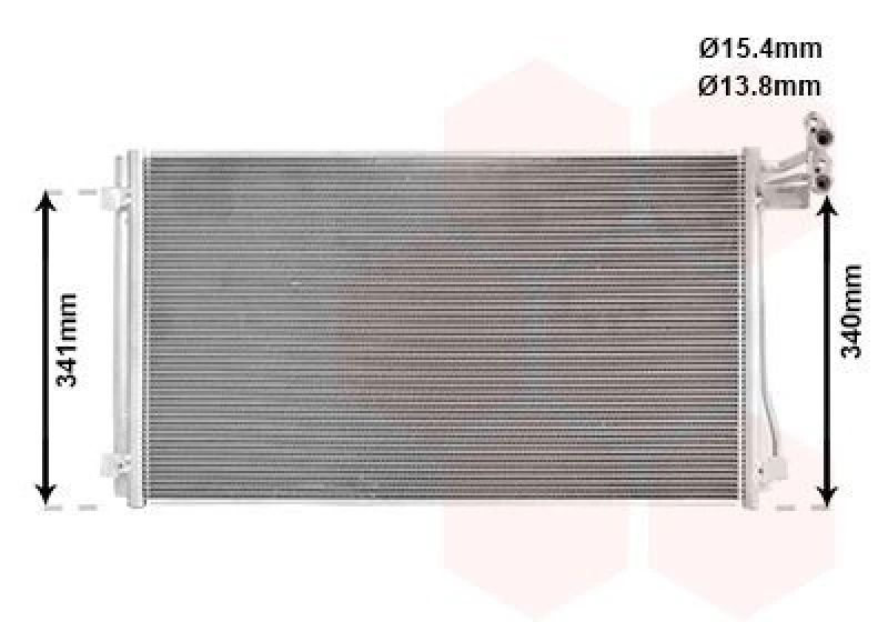 Image of VAN WEZEL Air conditioning condenser VAN WEZEL 58015703
