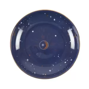 image of 10.5cm Ceramic Blue Crescent Moon Trinket Dish