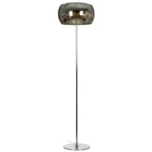 image of Linea Verdace Snow Floor Lamp With Shade Chrome