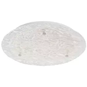 image of Netlighting Merano Colorado Decorative Flush Ceiling Light White Metal, Glass Le