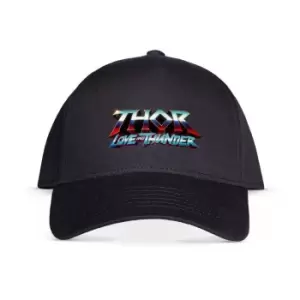 image of Marvel Comics Thor: Love And Thunder Logo Adjustable Cap, Black (Ba337636Thr)