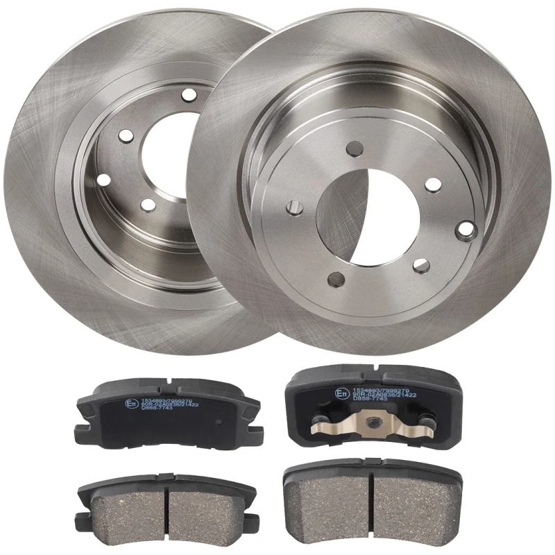 Image of RIDEX 3405B1821 Brake disc and pads set Rear Axle, Brake Disc Type: Solid, with acoustic wear warning Brake Set,disc brakes (3405)