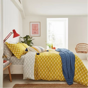 Image of Joules Heron Geo Duvet Cover Set - Antique Gold