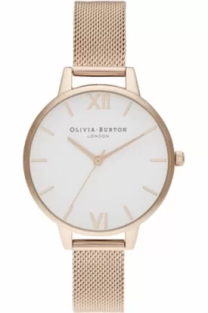 Image of Olivia Burton Demi White Dial Pale RG Mesh